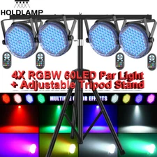 4PCS HOLDLAMP RGBW 60x3W LED Par Lights DMX DJ Party Disco Wash Light + Stand