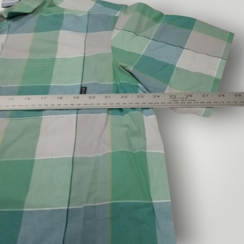 Camisa de manga corta Columbia XL abotonada 100 % algodón para hombre - Cuadros multicolor - Imagen 9 de 12