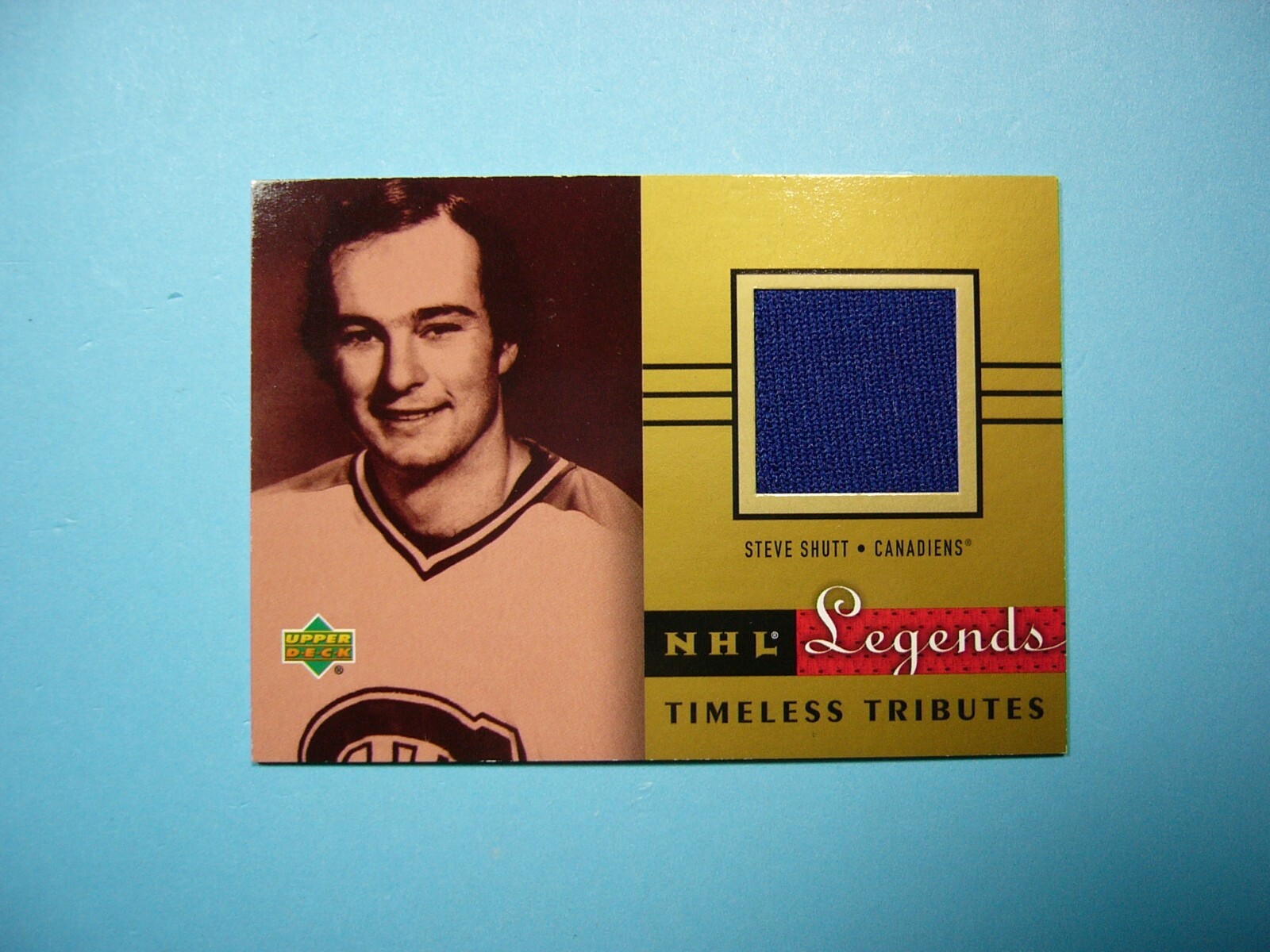 2001/02 UPPER DECK NHL LEGENDS TIMELESS TRIBUTES JERSEY CARD #TT-SS STEVE SHUTT