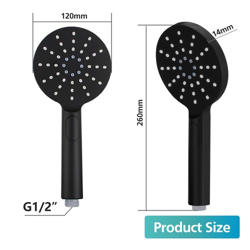 ACA Bath Square Round Massage Hand Held Shower Spray Head / Hose Multi Function - Picture 24 of 97