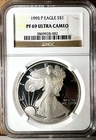 1995-P Proof $1 American Silver Eagle NGC PF69UC Brown Label T-115