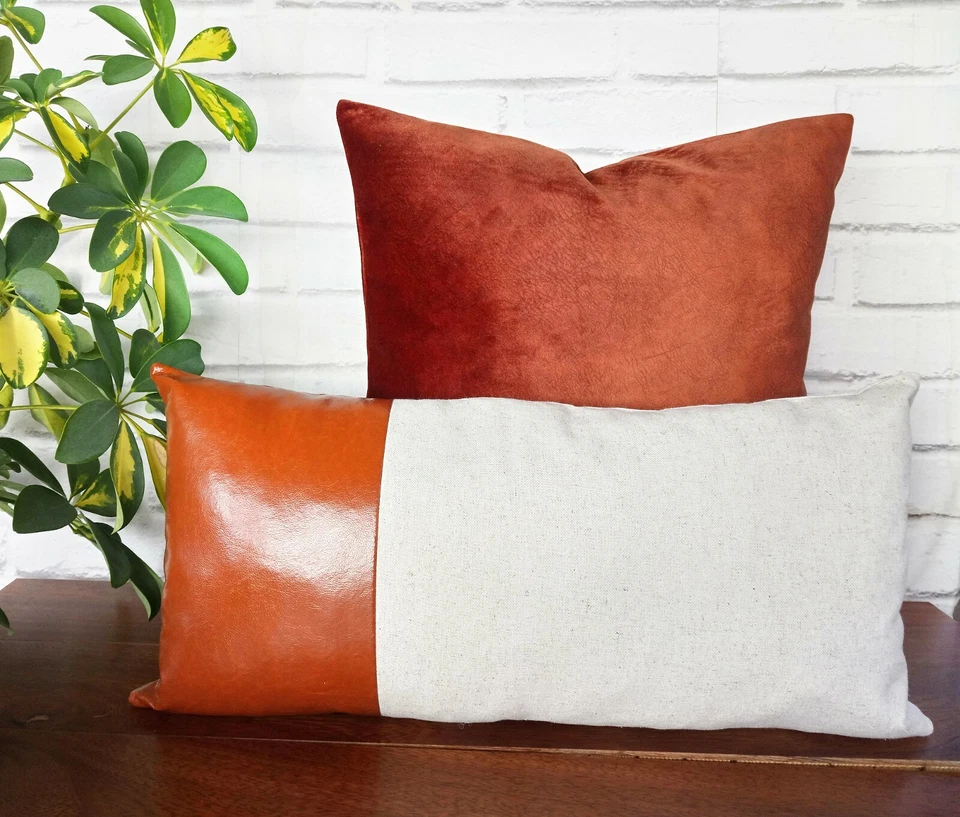 Terracotta velvet very soft thick pillow cover-1QTY - Image 4 of 4