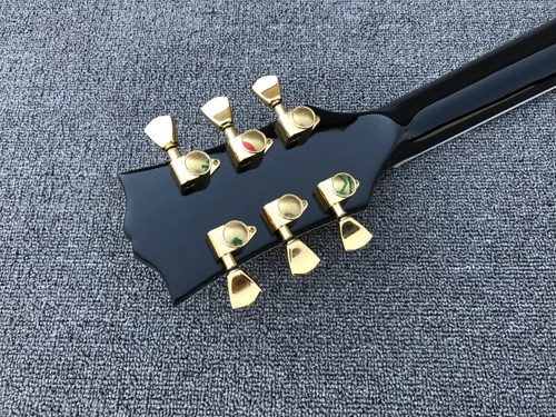 Top Electric Guitar with 6 Strings and 2 Rosewood Body Gold Hardwood Pickups - Picture 7 of 8