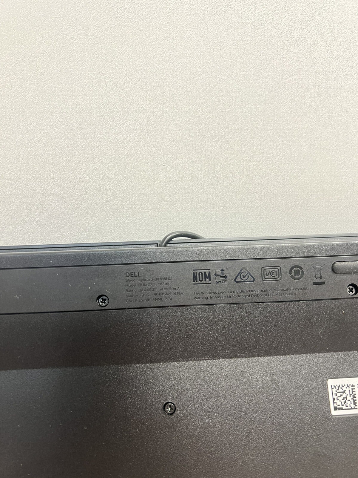 Genuine Dell Kb216p Black USB Wired Keyboard - Used