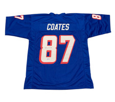 Ben Coates Signed New England Patriots Custom Jersey Beckett Witness BAS COA