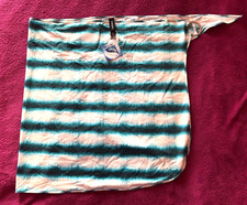 BNWT Sapph. Green Turquoise Striped Swim Wrap Skirt Size L/XL