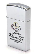 Zippo Slim 1966 LCC Lumus Chemical Co. Advertising Promotional Cigarette Lighter