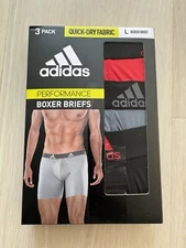 adidas Red and Black Boxer Briefs Performance Underwear NWT large