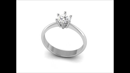 Wedding Ring 14k White Gold Round 0.50 Ct Lab Created Diamond All Size Available - Vídeo 1 de 1
