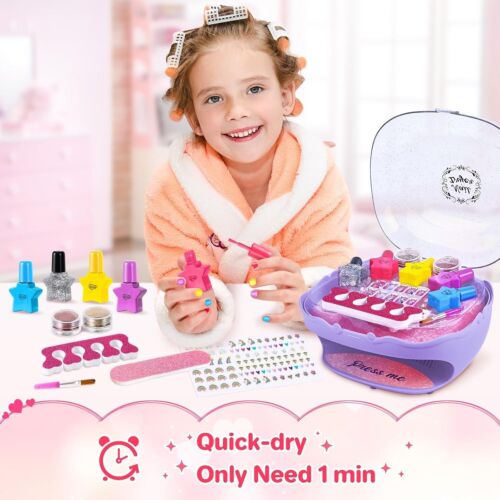 Nail Polish Kit for Girls Ages 7-12 Old, Nail Art Toy for Girls 5 6 7 8 9 10... - Picture 5 of 8