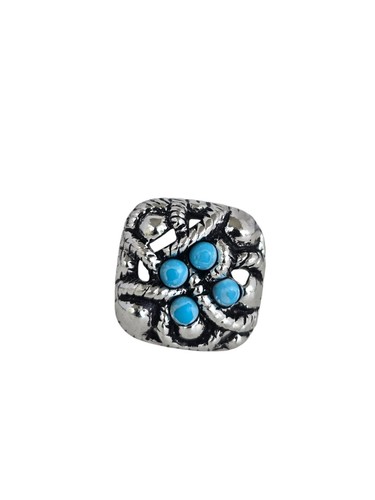 Anillo Vintage Avon Tono Plata e Imitación Turquesa Talla 4 - Imagen 2 de 5