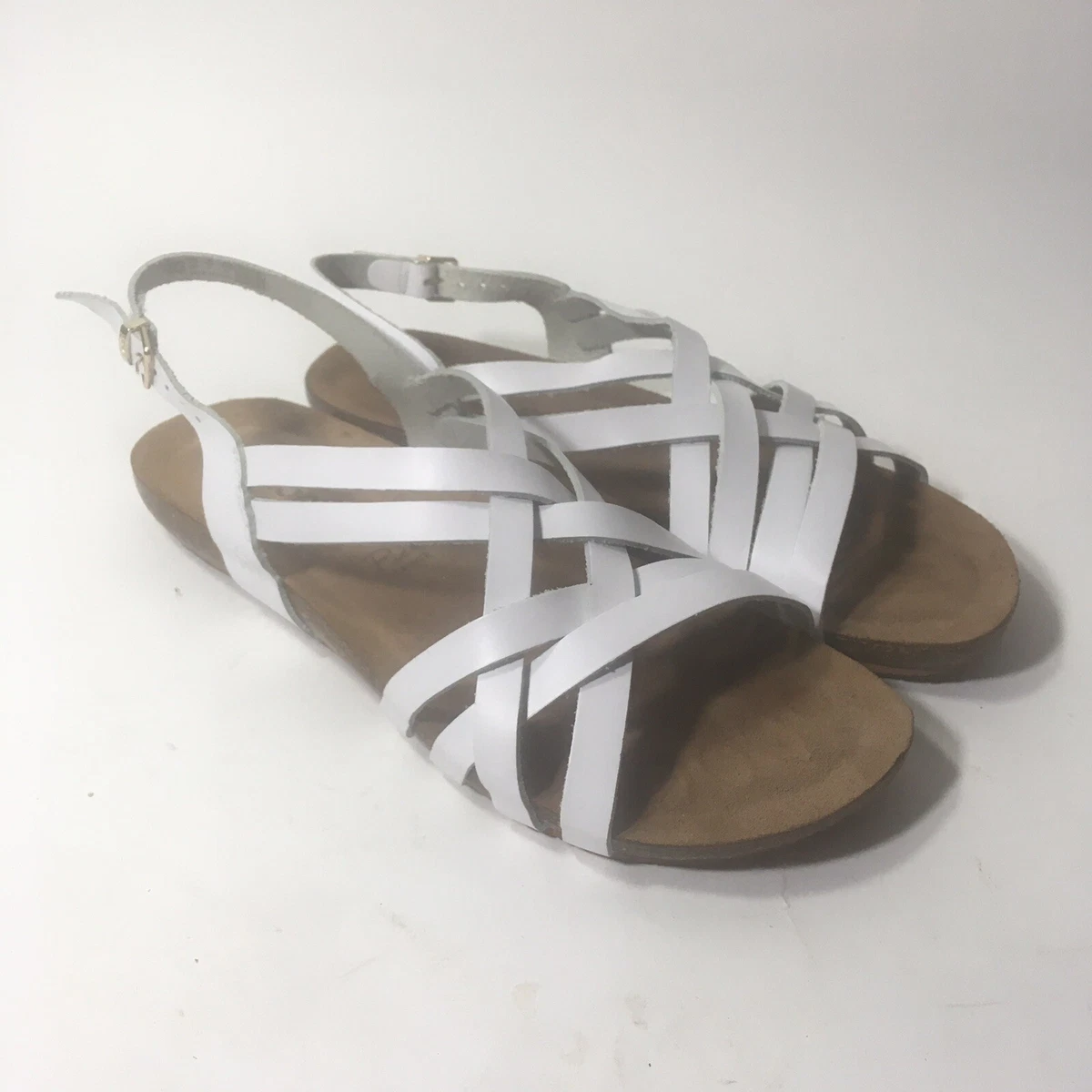 Yokono Ibiza Sandals White Leather Size 40 USA Women s 9 UK 7