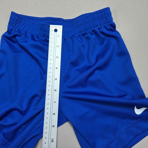 Nike Athletic Shorts Blue White Logo Activewear Soccer Gym Shorts Size 5-6 YRS - Picture 9 of 9