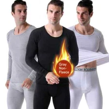 Men's Thermal Underwear Suit Ultra-Soft Long Johns Fleece Lined Warm Base Layer