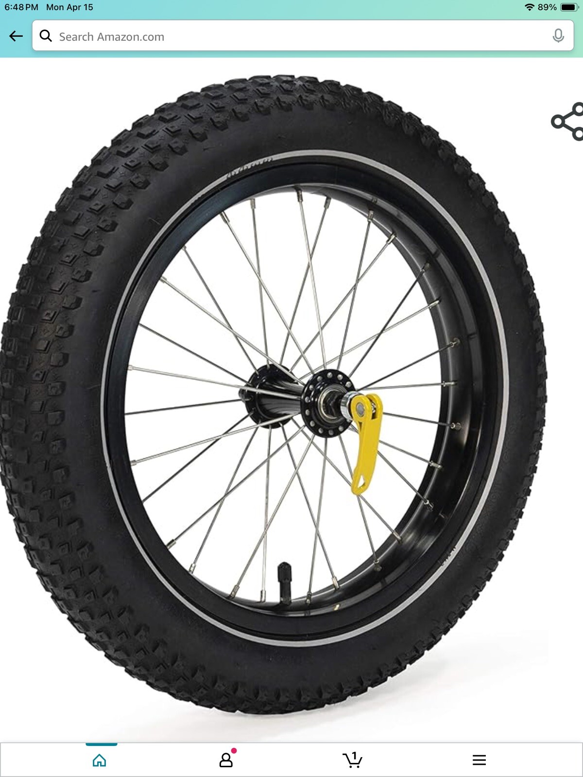 Burley Design COHO XC, Single Wide Tire 16 x 3 (wheel and quick release