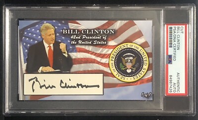 President Bill Clinton Signed Autograph Custom Cut PSA/DNA Auto #42 Autograph