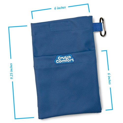 Crutch Comfort Large Universal 2-Pocket Crutch Water-Repellent Pouch/Pocket/Bag - Picture 2 of 10