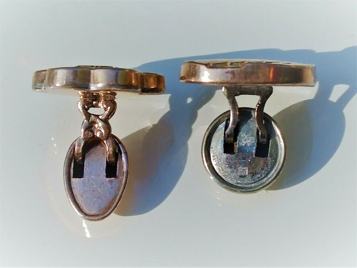 Boutons De Manchettes Plaqués Début 1900 - Vintage, Très Bon état, Paire Jolie
