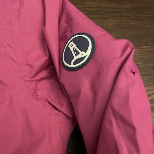Lands End Down Jacket Girls L 12 Sherpa Lined Insulated Hooded Winter Pink - Picture 2 of 7