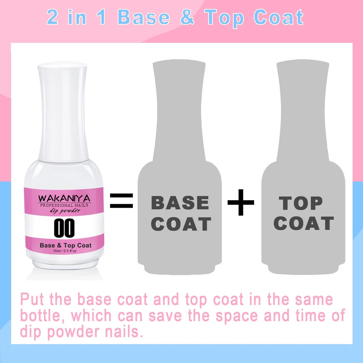 2 in1 Dip Powder Base Top Coat w/ Activator Dip Powder Liquids Set | eBay