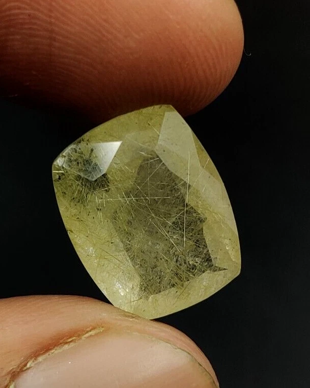 12.5 Ct Rutilated Quartz Loose Gemstone 17.20X13.40mm Cushion Faceted Cut W19 - Image 3 of 4