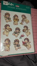 Vintage Hallmark Super Stickers Angels With Glitter 2 Sheets New In Pack