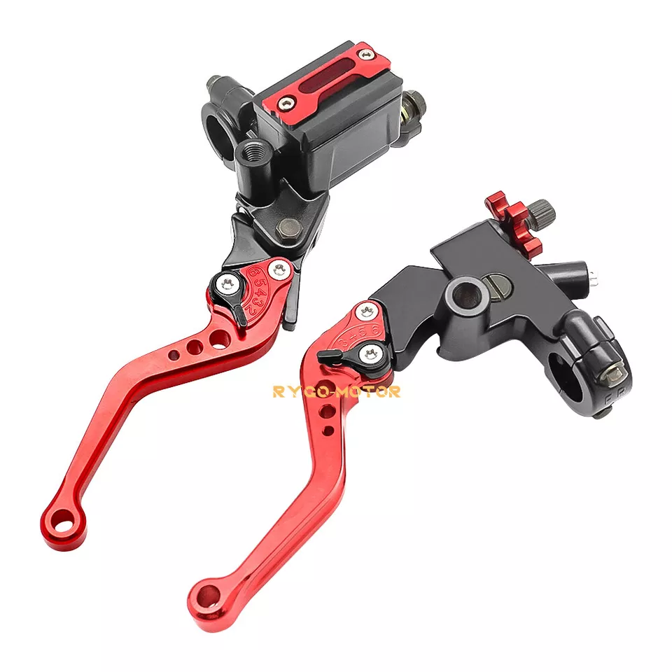 Universal 7/8'' CNC Motorcycle Front Brake Cylinder Clutch Lever Reservoir Set - Image 2 of 4