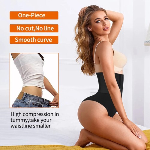 Women Body Shaper Slimming Panty Underwear Corset High Waist Hooks Thong Panties - Picture 6 of 38