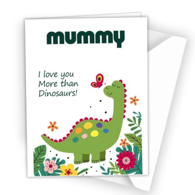 Dinosaur Mothers Day Card Dinosaurs Birthday Mother's Day Mummy Mum ...