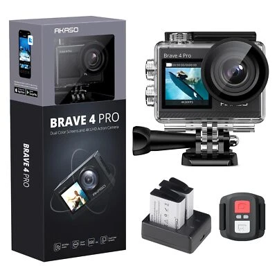 AKASO Brave 4 Pro Action Cam 4K 40M Fotocamera Subacquea, Videocamera 20MP WiFi