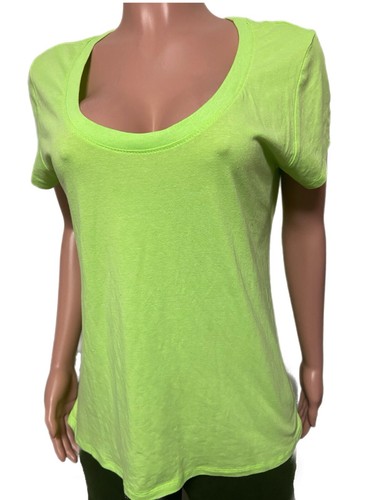 Deb Neon Green 2 X S/S Scoop Neck Basic T-short Top Nwts Casual