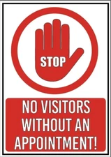 Stop No Visitors without an Appointment Metal Tin Warning Sign Safety Sign for H