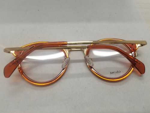 BEAUTIFUL CELINE CL00051U 042 ROUND ORANGE/GOLD FINE EYEGLASSES FRAME 46-22-145 - Picture 3 of 5