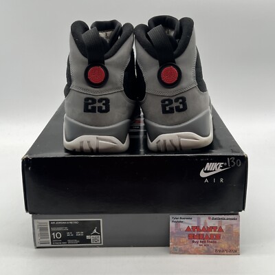 Size 10 - Jordan 9 Retro Particle Gray 2022 Black Gets Suede