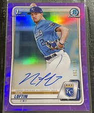 2020 Bowman Chrome 1st Nick Loftin PURPLE AUTO 104/250 Refractor Rookie RC