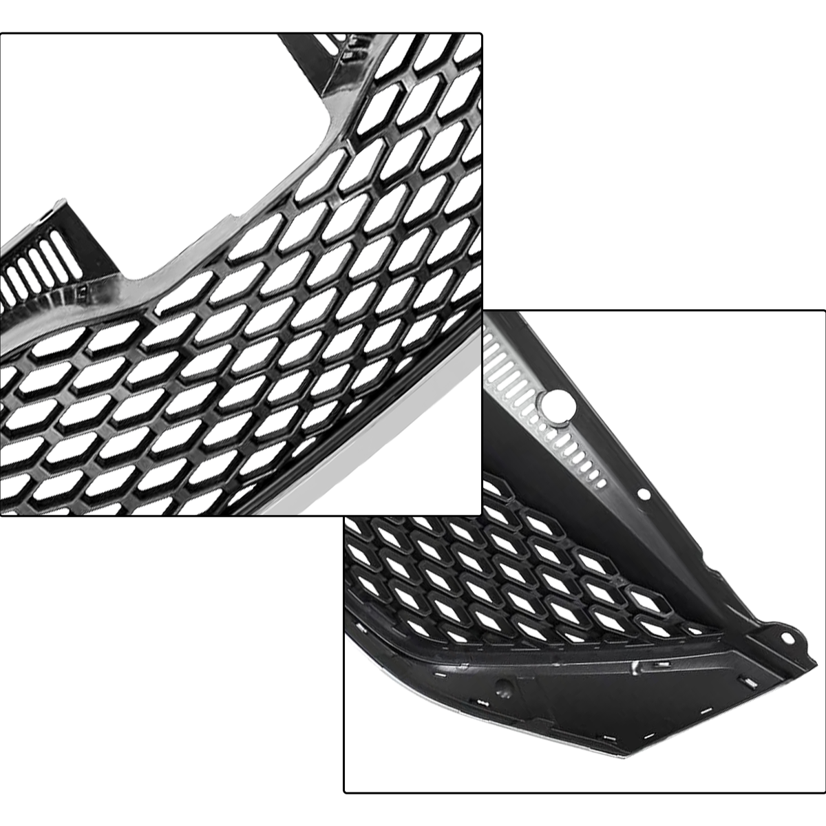 Front Upper Grille Honeycomb Black Grill Replacement for 2011-2017 Sienna