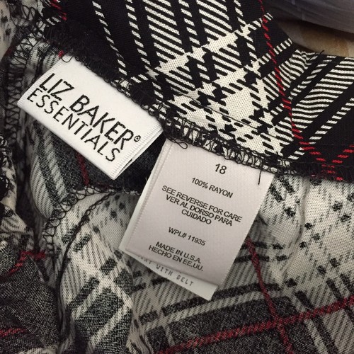 Vintage Liz Baker Essentials Size 18 Pleated Color Block Red Black Plaid Skirt - Picture 10 of 15