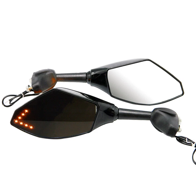 Espejos retrovisores LED de carreras con señales de giro para Triumph Daytona 955i 675 Suzuki sv650s/1000s Foto 3 de 4