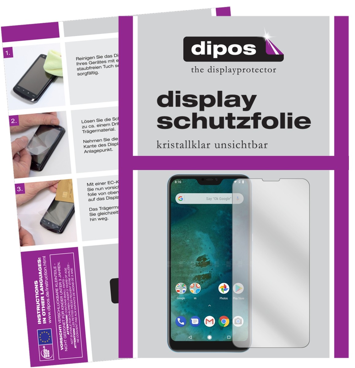 dipos I 2X Pellicola Protettiva Compatibile con Xiaomi Redmi A2 Pellicola di Protezione Cristallo