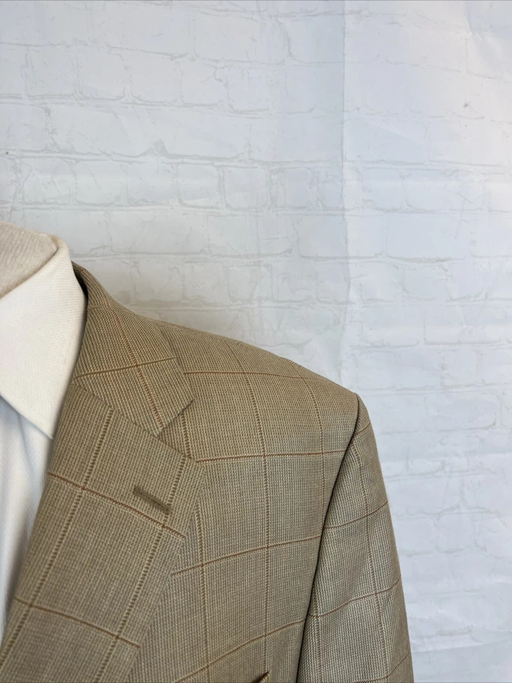 Blazer Michael Kors para hombre beige a cuadros mezcla de lana 46L $495 Foto 2 de 4