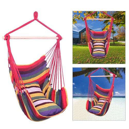 Neu Stuhl Hängeseil Schaukel Hängematte Outdoor Veranda Terrasse Hof Sitz viele Farben - Bild 21 von 28