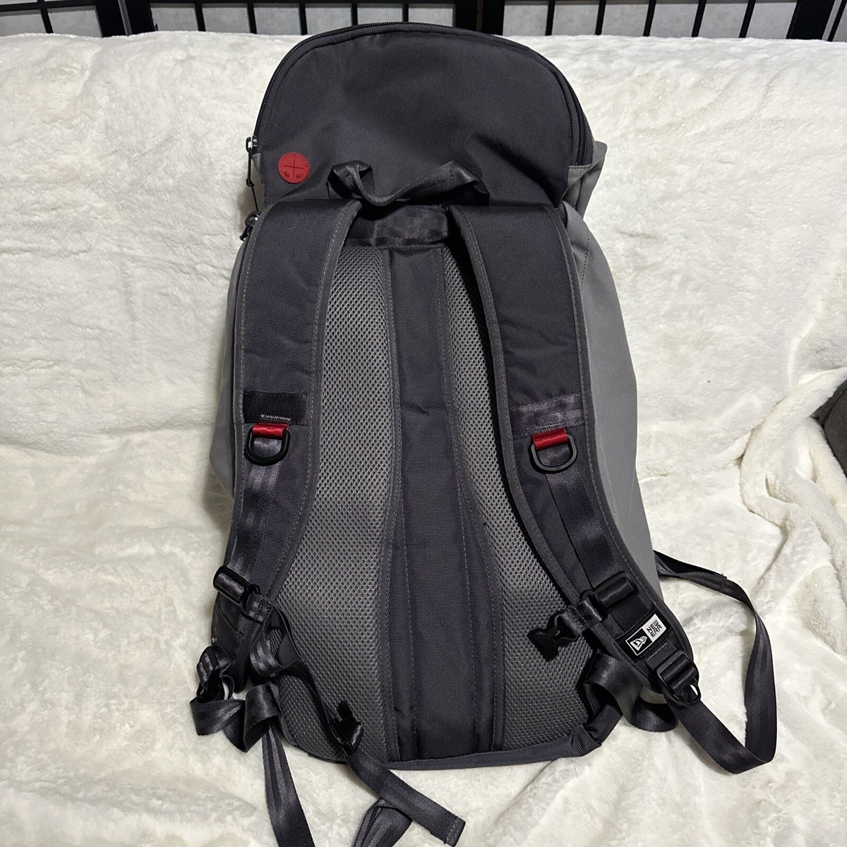New Era Laptop Backpack Gray Full Zip Wide Opening Padded