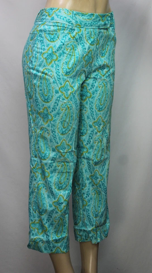 Pantalones capri Versailles para mujer elásticos cachemira multicolor talla 8 Foto 3 de 4