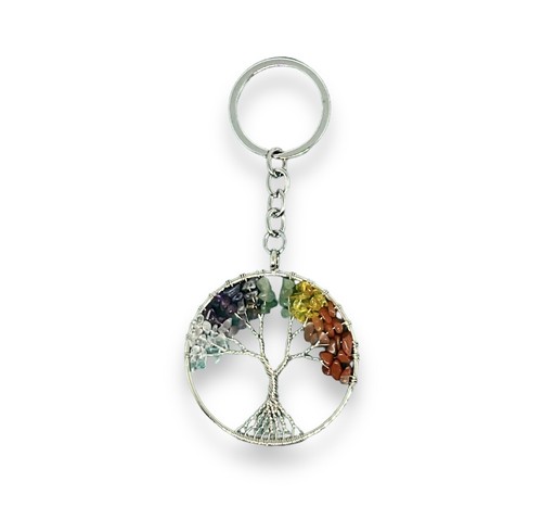 Gemstone Crystal Keychain TREE of LIFE x 1 - Picture 3 of 5