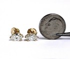 New EGL SI3 F certified 14k yellow gold 1.41ct diamond basket stud earrings rare — photo 3