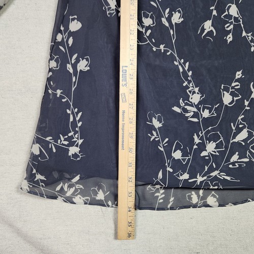 Taylor Dress Womens Size 10 Blue Floral Cold Shoulder Long Sleeve V-Neck A-Line - Picture 7 of 14