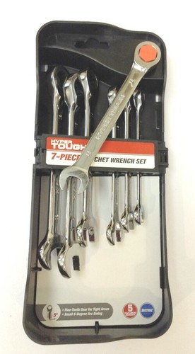 Mechanic Tools 7-Piece Metric Chrome Vanadium Ratcheting Ratchet Wrench Set - Picture 3 of 3