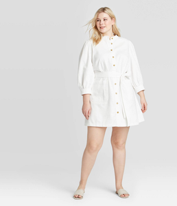 white denim dress plus size