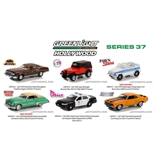 Set of 6: Greenlight Hollywood Series 37 1/64 Scale. Complete Set Collection! - Picture 2 of 8
