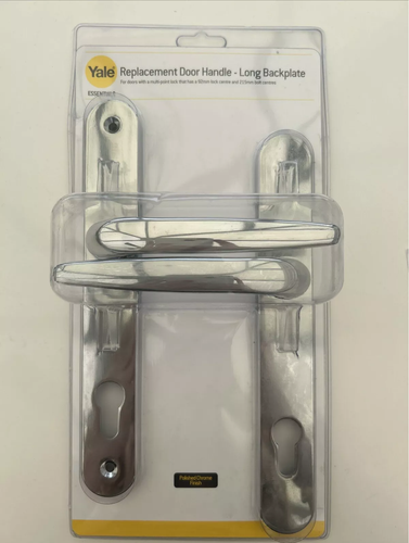 YALE Long Backplate Door Handles - YES-LBDH-PC